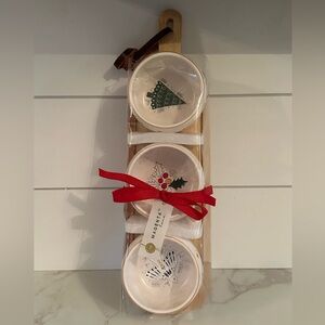 Magenta Home Holiday Dip Bowls Wood Base Paddle NEW